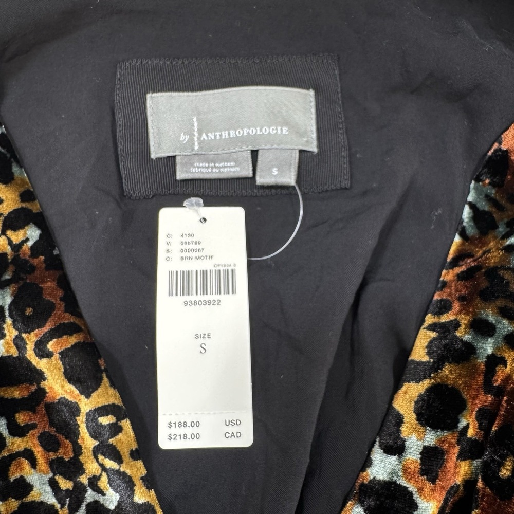 NEW Anthropologie Short Sleeve Velvet Animal Print Mini Dress Womens Small $188 - Picture 9 of 13
